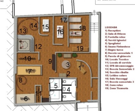 Planimetria area wellness Layout area wellness